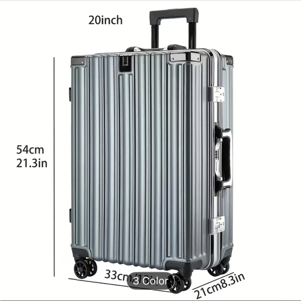 Wheeled Hardshell Carry-On Luggage in Light Silver - Picture 5 of 9